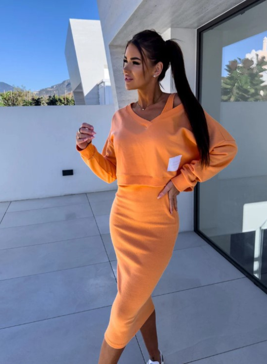 Jupe Midi & Pull Décontracté