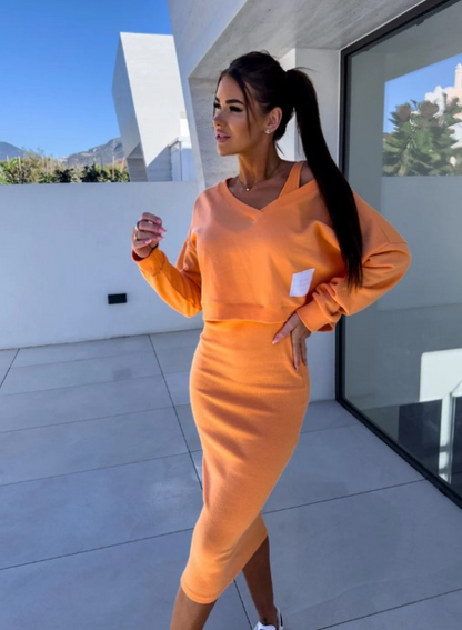 Jupe Midi & Pull Décontracté