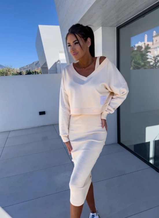 Jupe Midi & Pull Décontracté